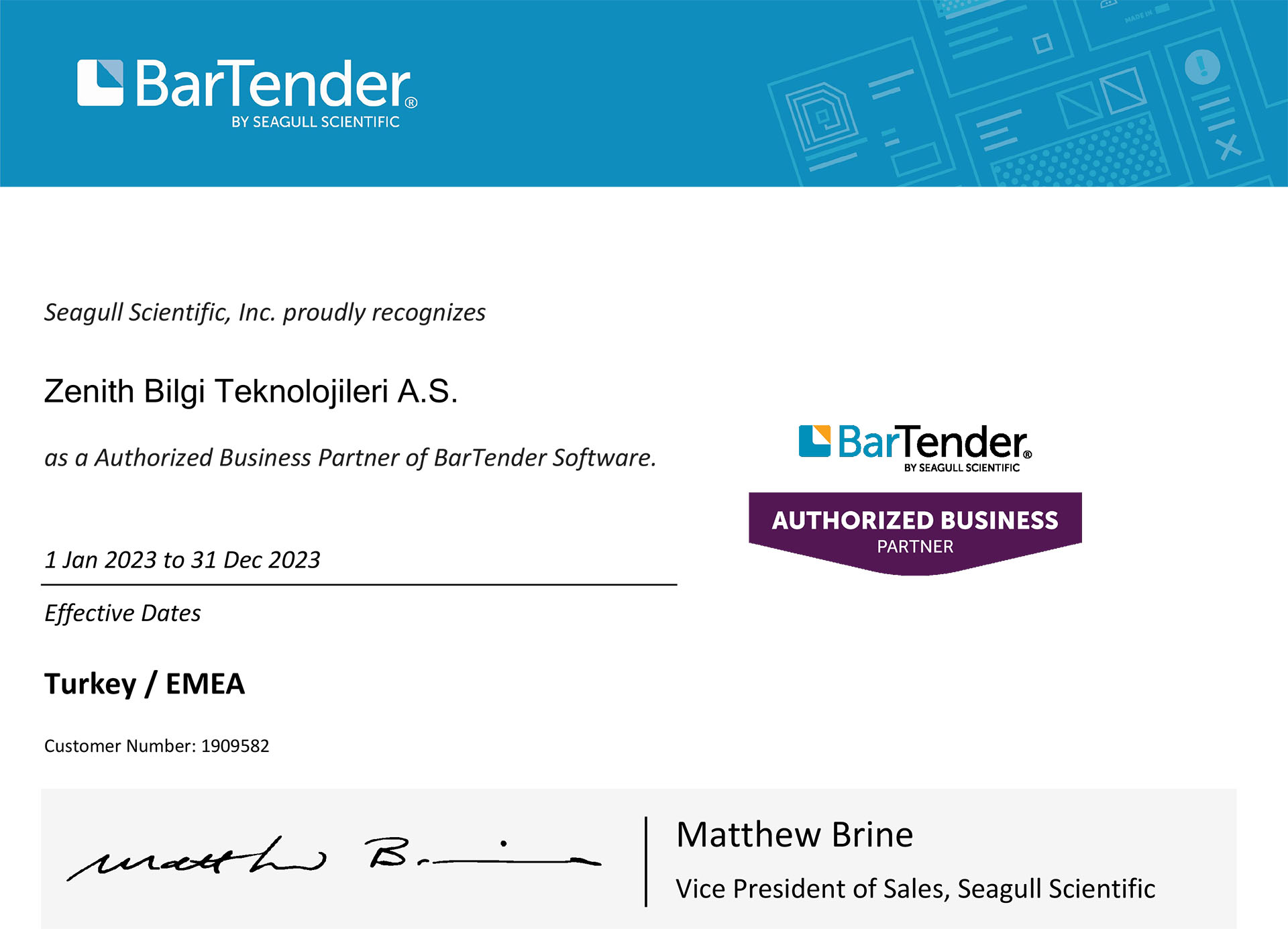 Authorized Business Partner of BarTender